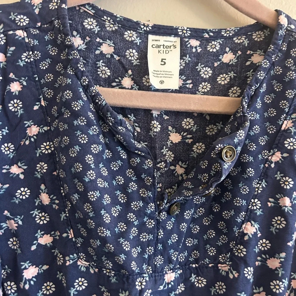 Floral Blue Kids Dress size 5